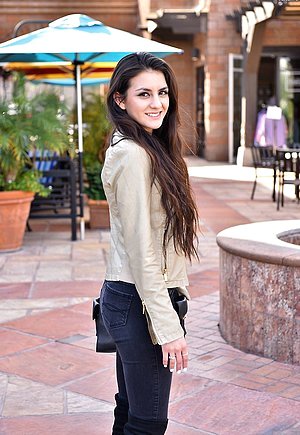 Brunette in skintight yoga pants showing her ass and more in HQ