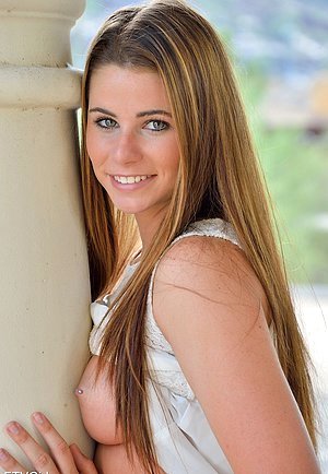 Dress-wearing beauty bends over to show off her juicy pussy BIG TIME